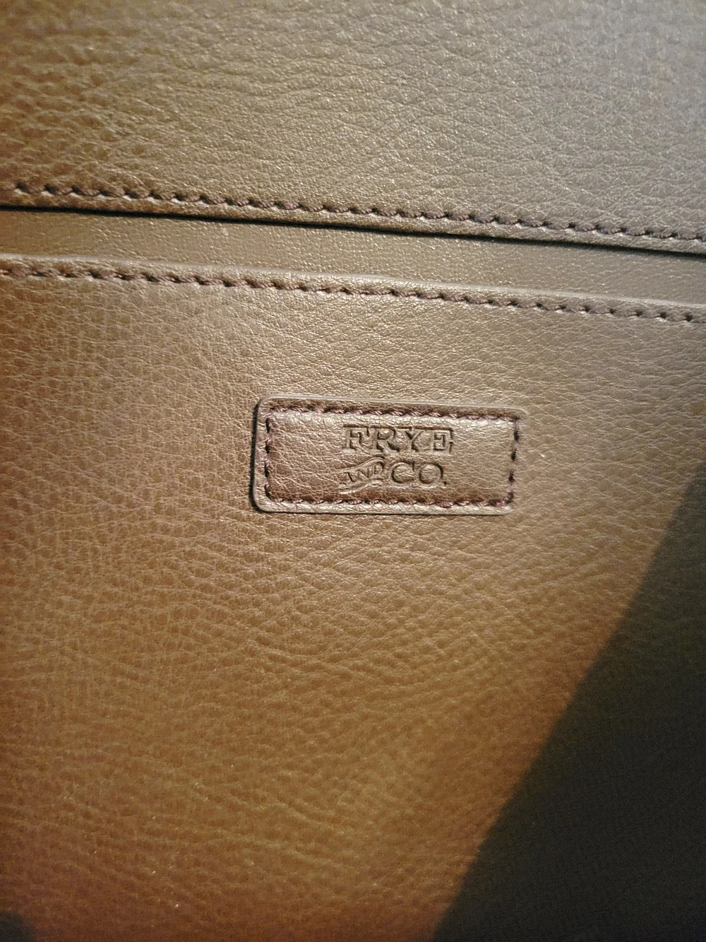 FRYE & CO. Warm Taupe Large Faux Leather Shoulder Tote Bag Purse